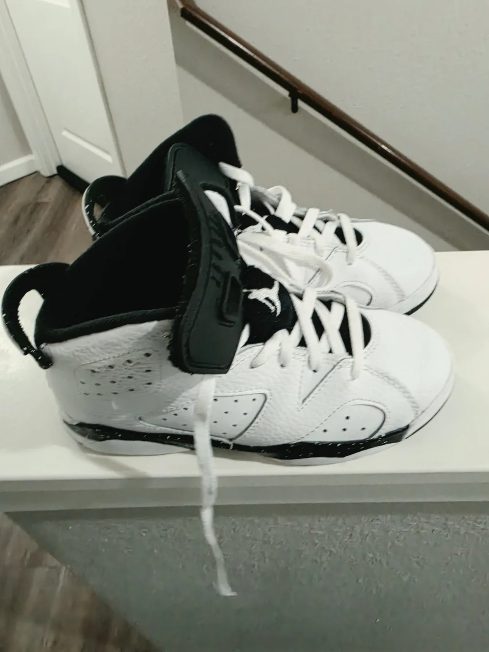 Jordan Kids White and Black High-Top Sneakers